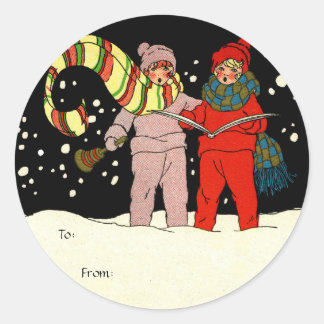 Vintage jul Gift Stickers Runt Klistermärke