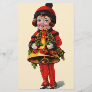 Vintage jul Girl Brevpapper