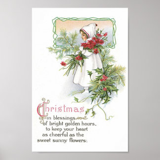 Vintage jul Girl Poster