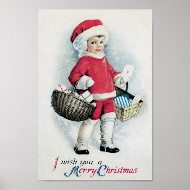 Vintage jul Girl Poster (Framsidan)
