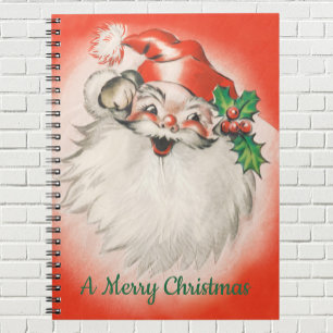 Vintage jul, glatt retro 50-tals jultomte anteckningsbok
