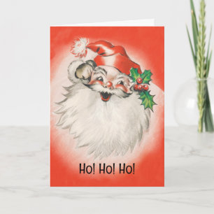 Vintage jul, glatt retro 50-tals jultomte helgkort
