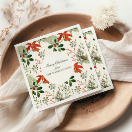 Vintage jul Greenery Mönster Pappersservett