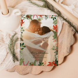 Vintage jul Greenery Ram Julkort