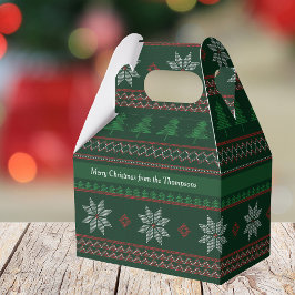 Vintage jul Grönt Julfest Mönster Presentaskar