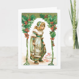 Vintage jul Hälsning Card Helgkort