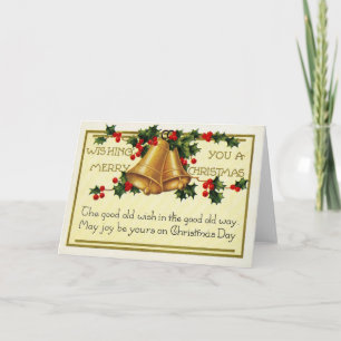 Vintage jul Hälsning Card Helgkort