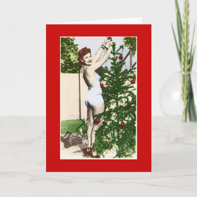 Vintage jul Hälsning Helgkort (Framsida)