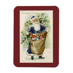 Vintage jul, Hälsning Santa Magnet