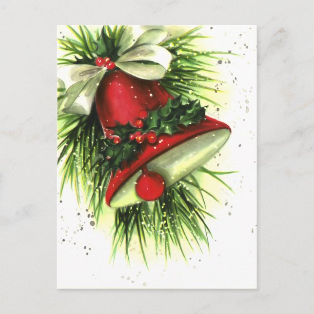 Vintage jul Hälsning vykort (Framsida)