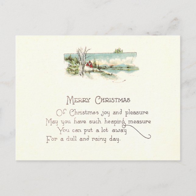 Vintage jul helg vykort (Framsida)