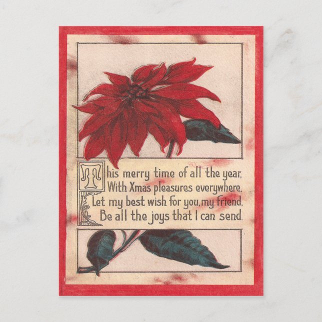 Vintage jul helg vykort (Framsida)