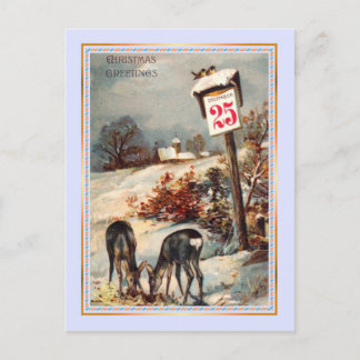 Vintage jul helg vykort