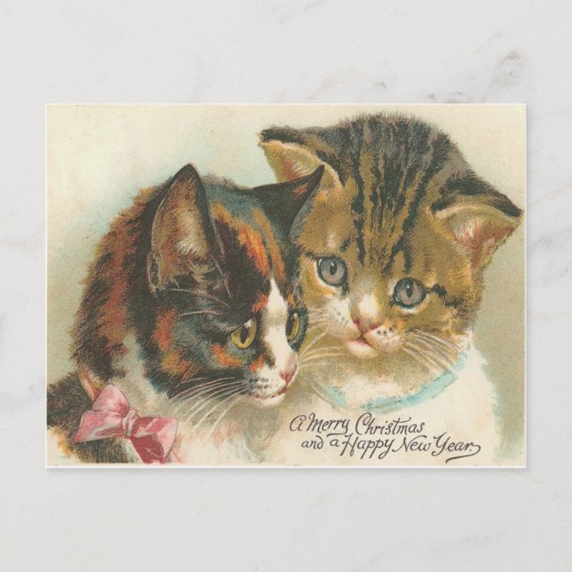 Vintage jul helg vykort (Framsida)