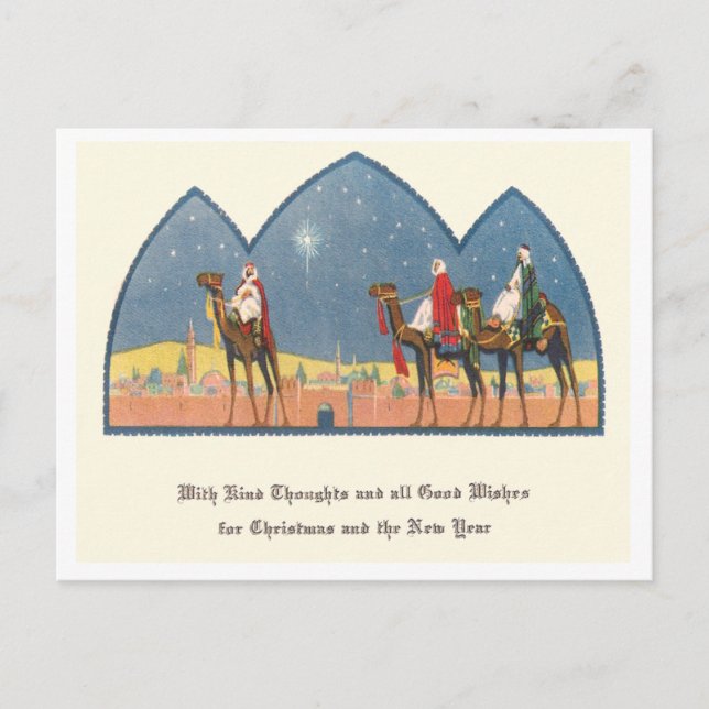 Vintage jul helg vykort (Framsida)