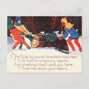 Vintage jul-Helgdag vykort