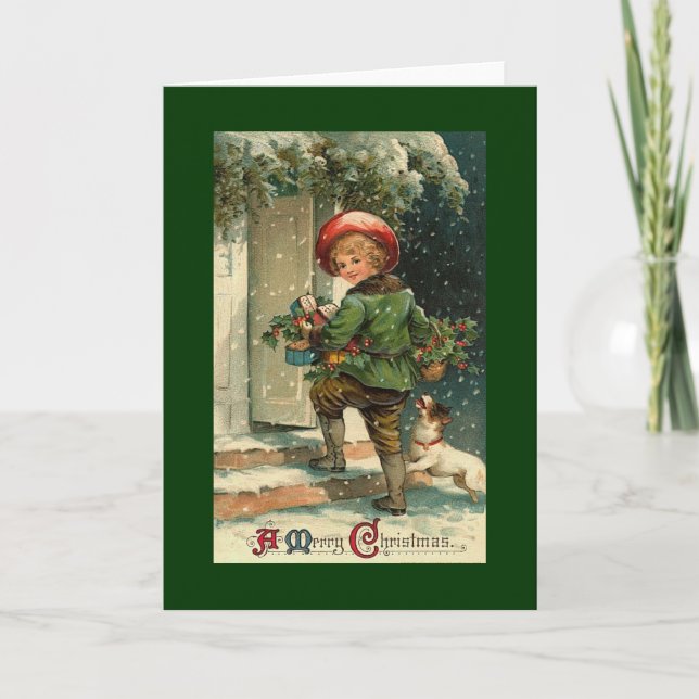 Vintage, jul helgkort (Framsida)