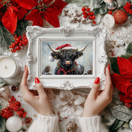 Vintage jul Highland Cow Decoupage