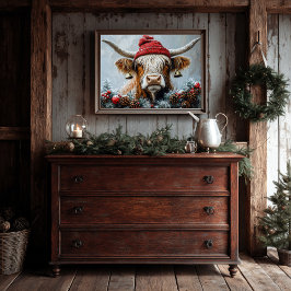 Vintage jul Highland Cow Decoupage
