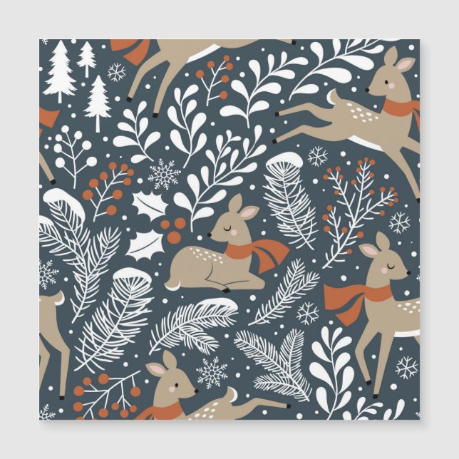 Vintage jul-hjort, festlig design (Framsida)