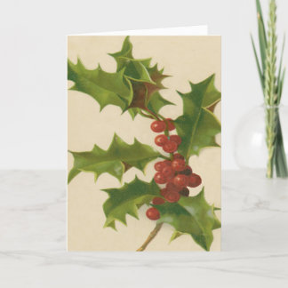Vintage jul Holly Berries jul Helgkort
