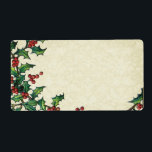 Vintage jul Holly Grönt och Red Ver 7 C310 Fraktsedel<br><div class="desc">Den här designen med sin vintage holly är ett bra val för dina behov av helgdag-leverans.</div>