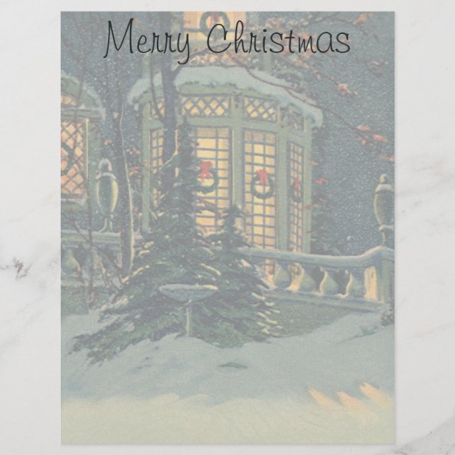 Vintage jul, House with Wreaths in Windows (Framsida)