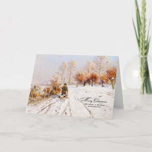 Vintage jul Hunter Winter Scene Helgkort