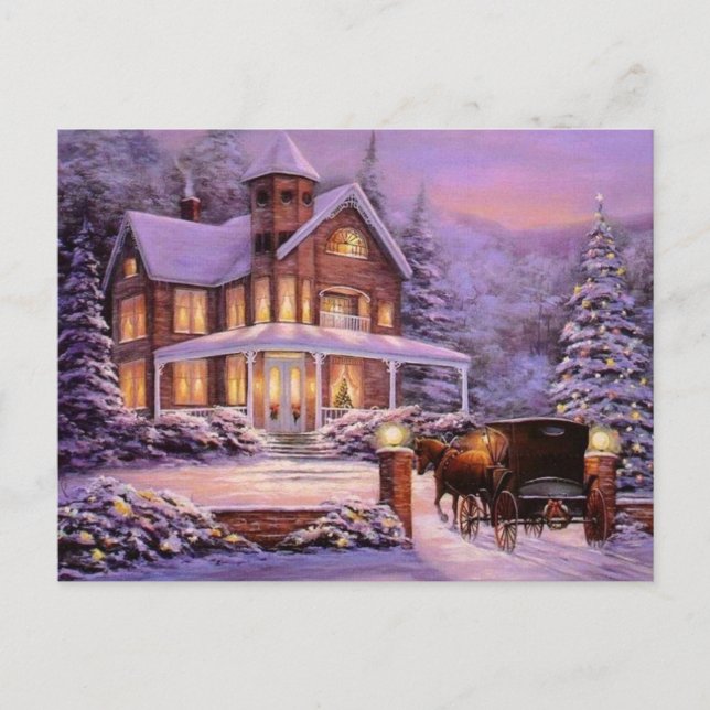 Vintage-jul i Land Helg Vykort (Framsida)