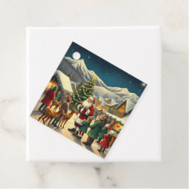 Vintage jul Illustration Gåvor Etiketter