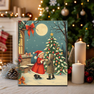 Vintage jul Illustration Helg Vykort