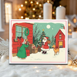 Vintage jul Illustration Helg Vykort