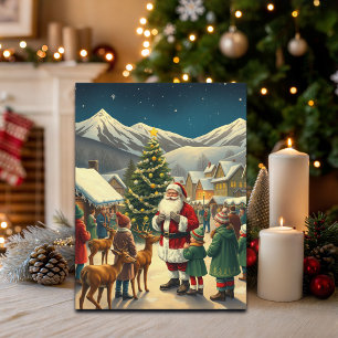 Vintage jul Illustration Helg Vykort