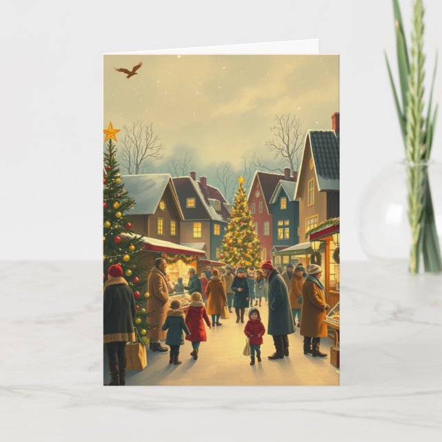 Vintage jul Illustration Helgkort (Framsida)