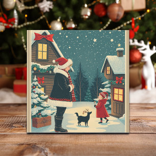 Vintage jul Illustration Julkort