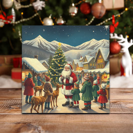 Vintage jul Illustration Julkort