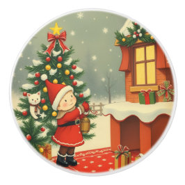 Vintage jul Illustration Knopp