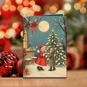 Vintage jul Illustration Kort