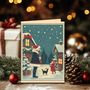 Vintage jul Illustration Kort