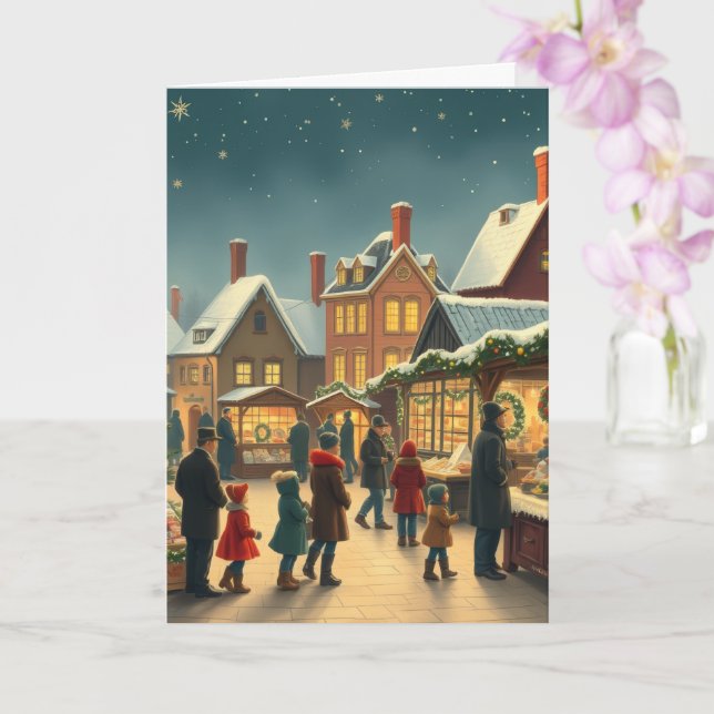Vintage jul Illustration Kort (Orkide)