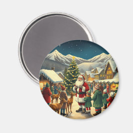 Vintage jul Illustration Magnet