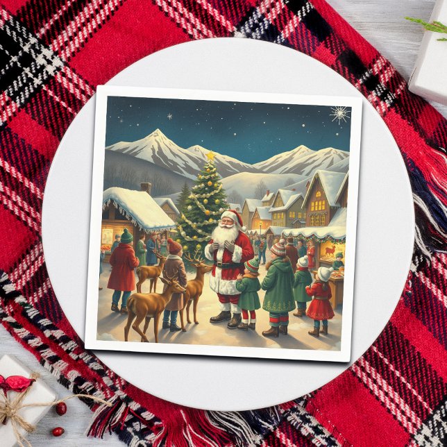 Vintage jul Illustration Pappersservett (Skapare uppladdad)