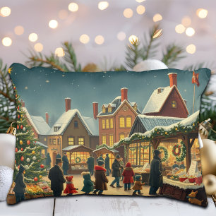 Vintage jul Illustration Prydnadskudde