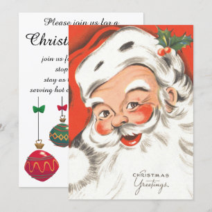 Vintage jul, inbjudan till Jolly Jultomten