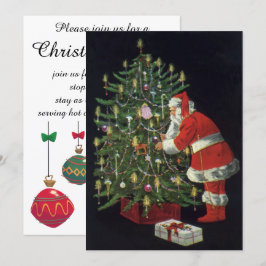 Vintage jul, inbjudan till Jolly Jultomten