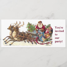 Vintage jul-inbjudan till party Tomsleigh
