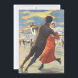 Vintage jul, inbjudan till Romantic Ice Skating<br><div class="desc">Vintage illustration av God jul helgdag idrottsbild med en man och kvinna i isskridandet i kärlek. Kärlek och romantik på juldagen. Väldigt romantiskt!</div>