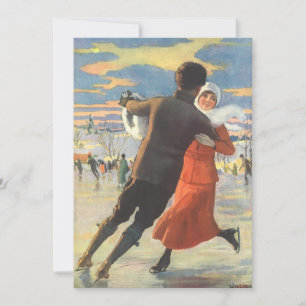 Vintage jul, inbjudan till Romantic Ice Skating