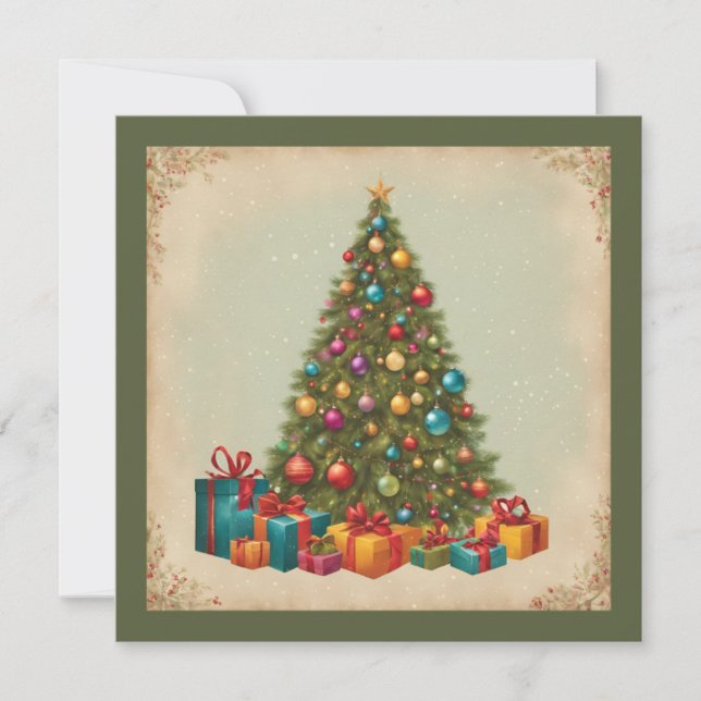 Vintage jul inbjudningar (Framsida)