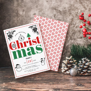 Vintage jul inslag typografi helgdag inbjudningar